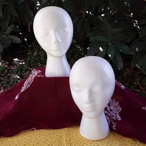Styrofoam Heads Set of 2 Wigs Beauty Mannequin Dolls Crafts Display No Bundling